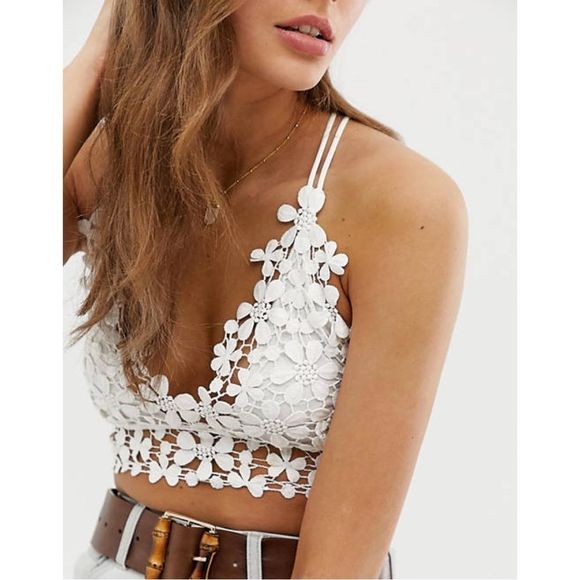 Free People Other - Intimately Free People White Miss Dazie Bralette NWT Size Large
